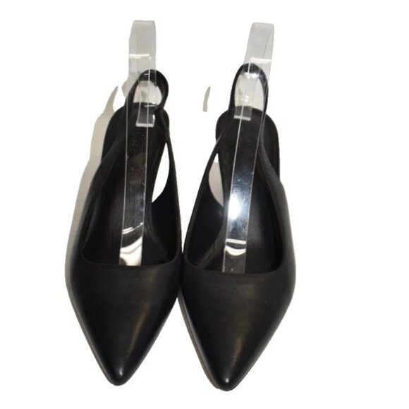 $330 VINCE Patrice Pointed Toe Slingback HEEL Pump BLACK LEATHER 7.5 (MG3) - Picture 3 of 6
